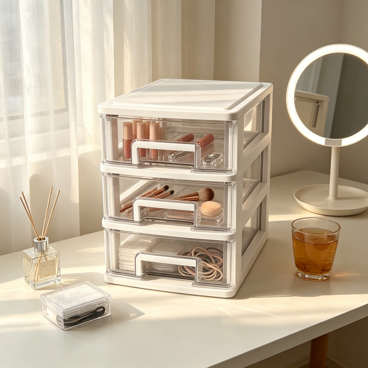 π3-Tier File Drawer Organizer | Clear Pull-Out Storage | Clean Space-Saving Desk Essential