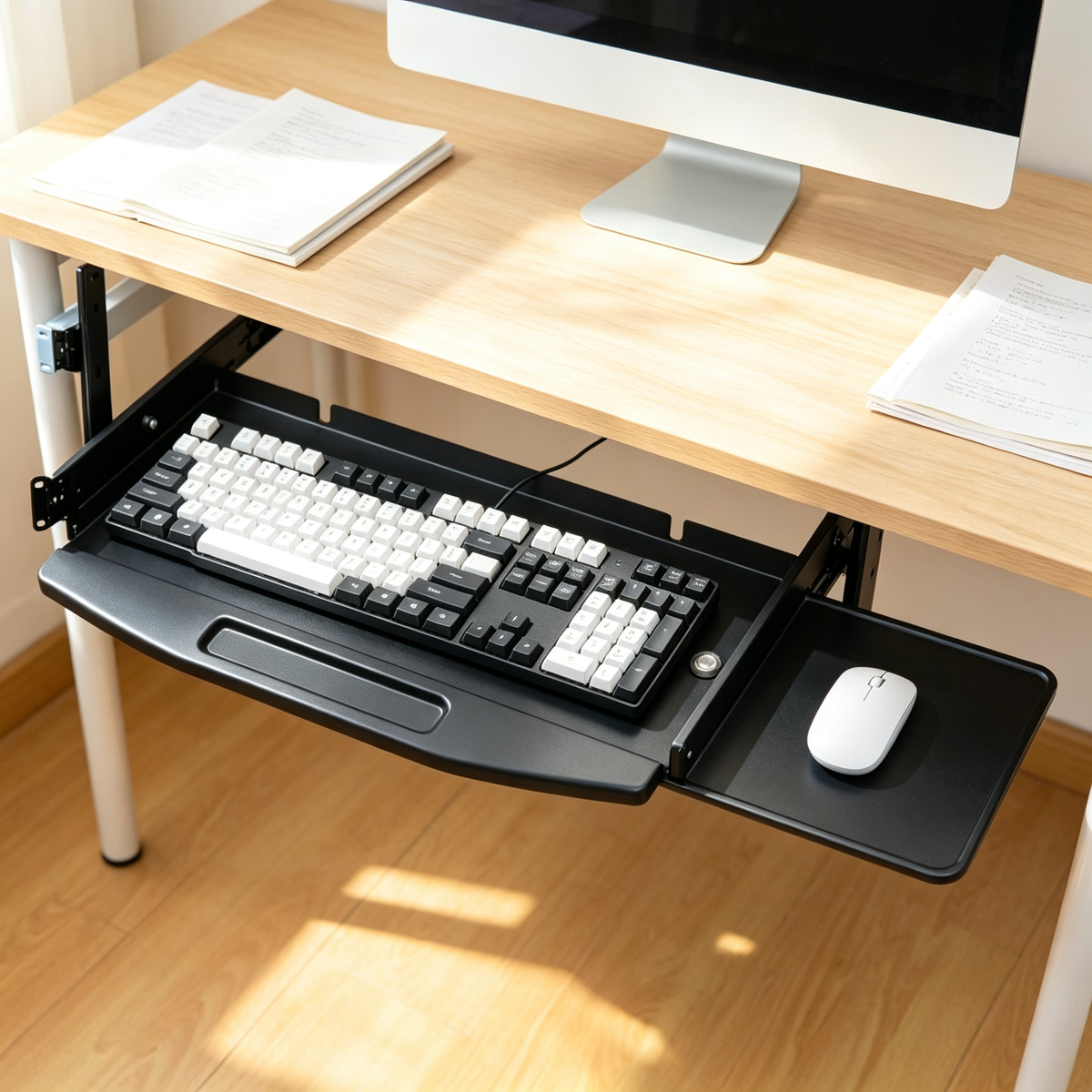 π€ Under-Desk Keyboard Tray | Slide-Out Workspace Organizer | Free Up Your Desktop